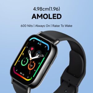 noise pro 6 max smart watch:intelligent ai, endless ai watch faces, ai companion, 1.96” amoled, stainless steel build, built in gps, 5 atm, en2 processor, for ios & android(jet black)